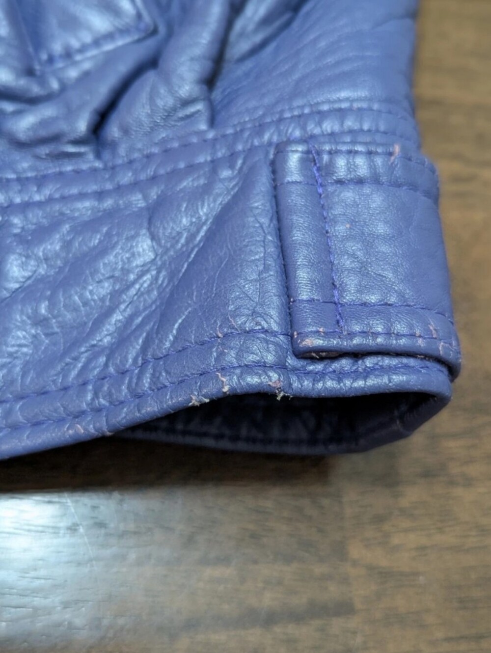 The Old Mill Glen Laine by Bainton Periwinkle, Leather Jacket Bomber Style - M - Picture 9 of 16